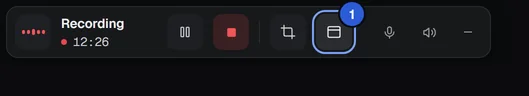 The same button lit while the window is open