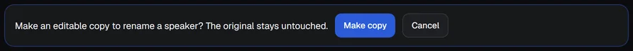 The question before an editable copy is made
