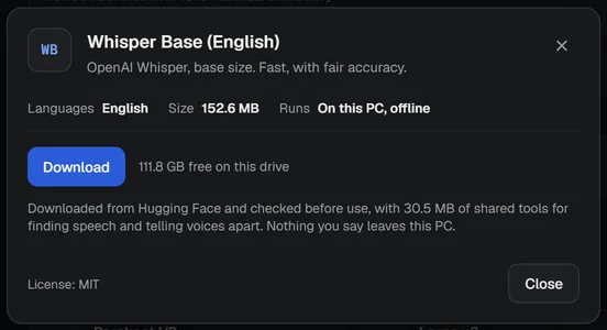 A model ready to download