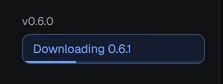 The sidebar while an update is downloading, with a progress bar.